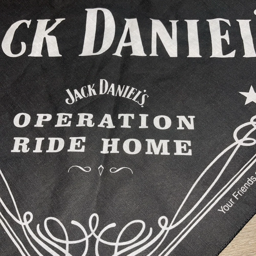 Lot Of 4  JACK DANIELS Old No.7 Black 21x21 Bandana Harley Daniel's NWOT
